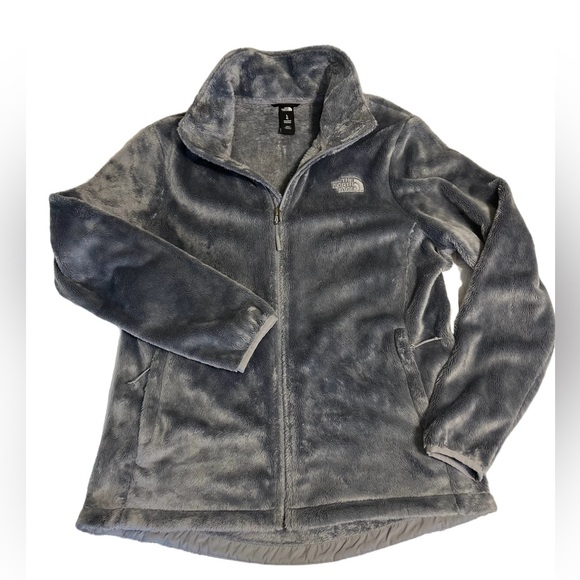 The North Face Osito Plush Meld Gray Fleece Jacket LG EUC - Picture 1 of 11